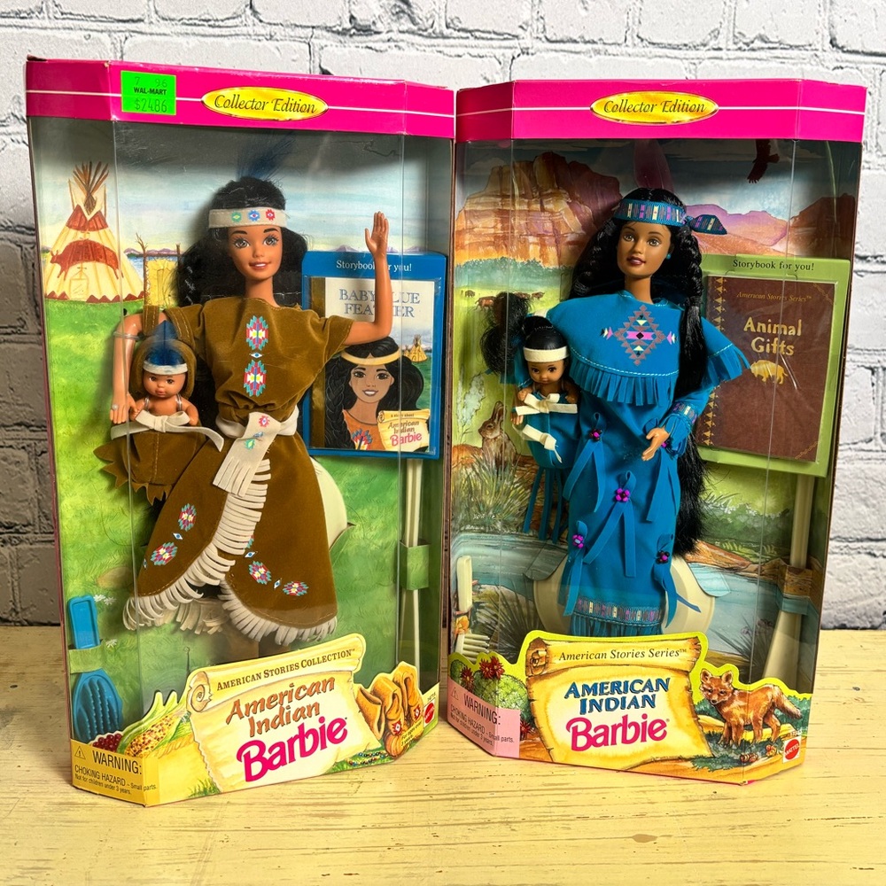 Vintage 1995 & 1996 American Stories American Indian Dolls 14715 & 17313 NRFB